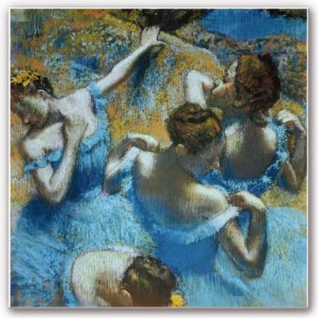 Immagine prodotto Trenddeko Degas - Ballerini in costumi blu (70 x 70 cm)