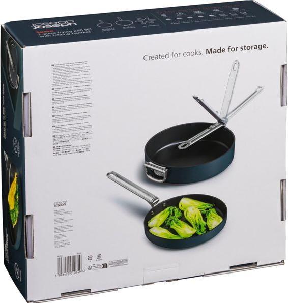 Produktbild Joseph Joseph Space Bratpfanne klappbare Griffe 2er Set mit Pfannenschutz (28 cm, Bratpfanne, Aluminium)