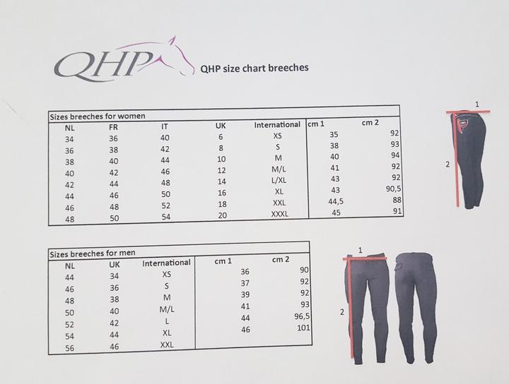 Image du produit Qhp Pantalon d'équitation textile avec renforts aux genoux pour femmes (42)