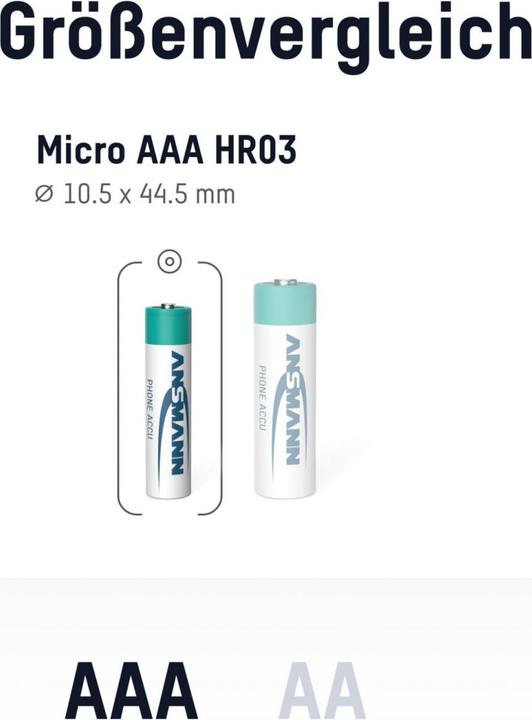 Productafbeelding Ansmann AAA (2 Pcs., AAA, 800.80 mAh)