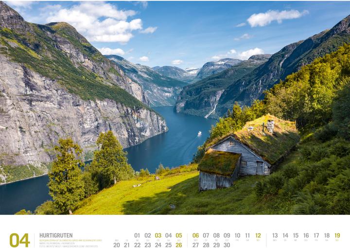 Actual product image Hurtigruten - Unterwegs zwischen Bergen und Kirkenes Kalender 2026 (54 x 42 cm, Hardcover, German)