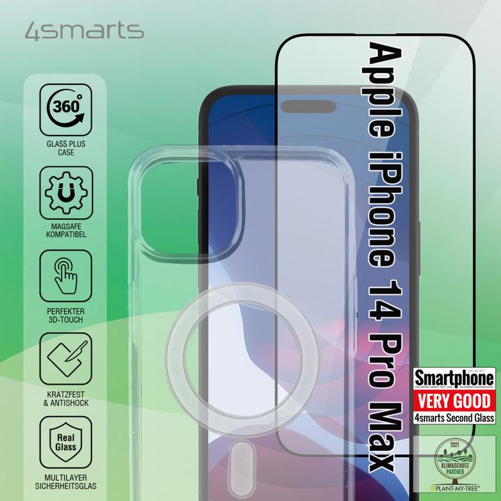 Produktbild 4smarts 360° Set X-Pro Full Cover Glas,Montager.+UltiMag Hülle (Apple iPhone 14 Pro Max)