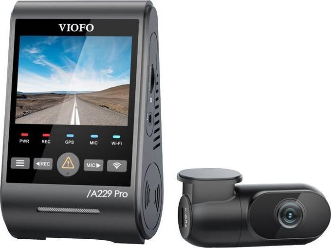 Immagine prodotto Viofo A229 Pro 2CH - Dashcam doppia 4K - Filtro cpl gratuito incluso - Modello 2023 (Ricevitore GPS, Microfono incorporato, Visione notturna, Accelerometro, Display integrato, WiFi, 4K)