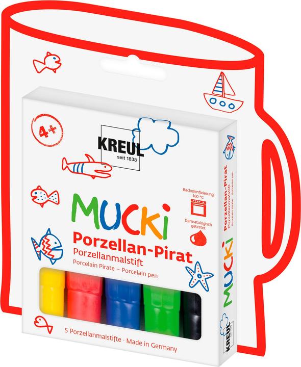 Produktbild Mucki Porzellan-Pirat (Black, Yellow, Blue, Red, Green)