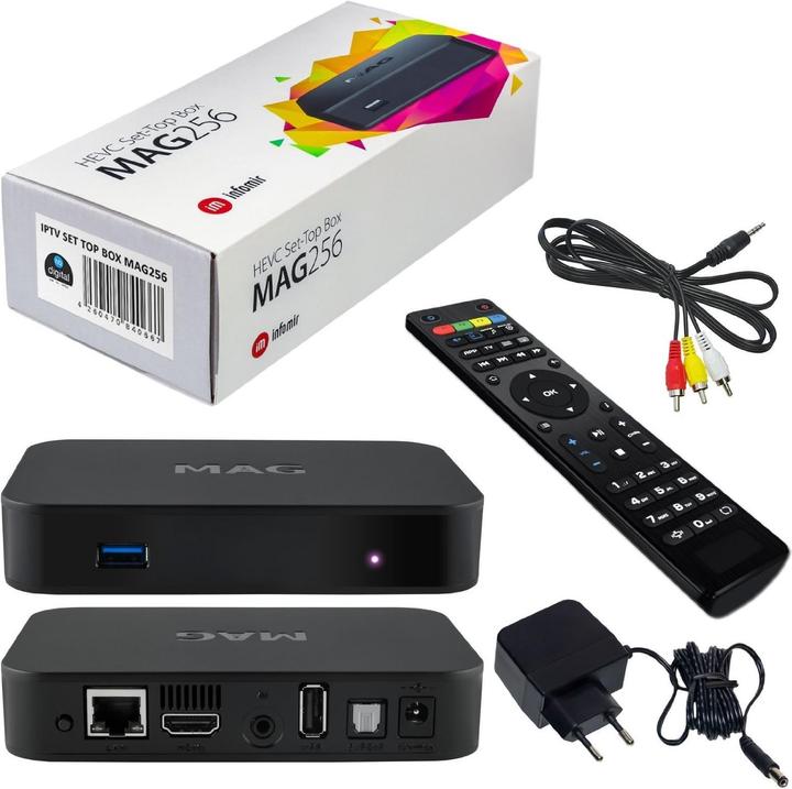 Produktbild infomir MAG 256 IPTV SET TOP BOX Multimedia Player Internet TV IP, HEVC/H.265 (IPTV (ready))