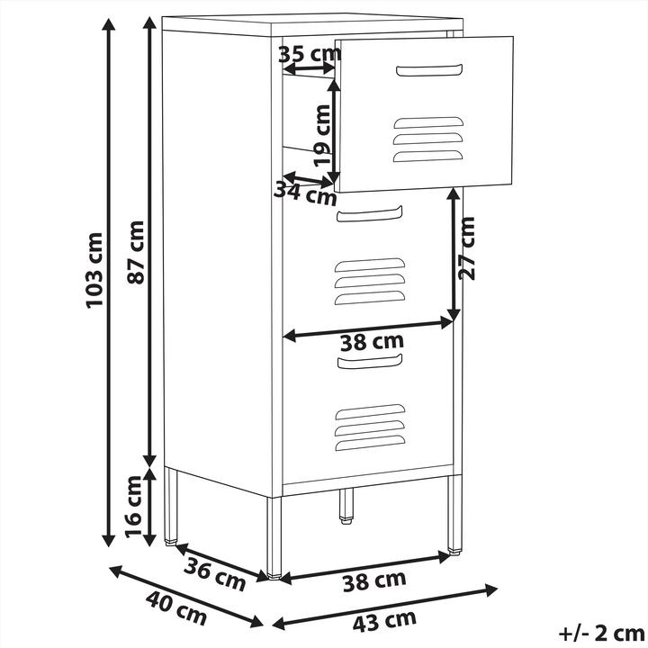 Produktbild Beliani Wostok (43 x 40 x 103 cm)