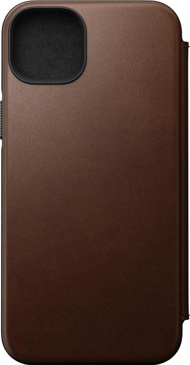 Actual product image Nomad Book Cover Modern Leather Folio iPhone 14 Plus Brown (Apple iPhone 14 Plus)