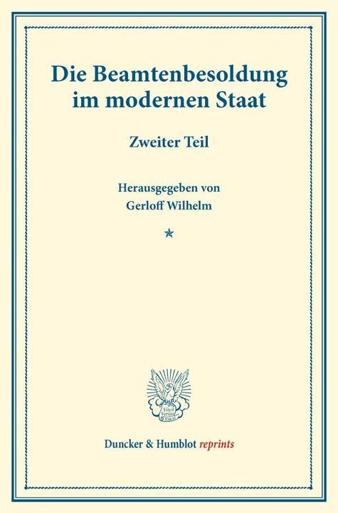 Immagine prodotto Die Beamtenbesoldung im modernen Staat. (Tedesco, Wilhelm Gerloff, 2016)