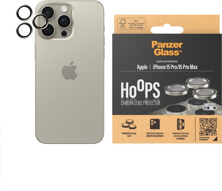 Image du produit PanzerGlass Hoops Camera Lens Protector (1 pièce(s), Apple iPhone 15 Pro Max, Apple iPhone 15 Pro)