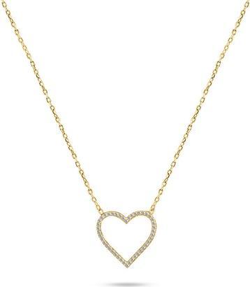 Brilio Silver - Gentle gilded necklace Heart with zircons NCL35Y