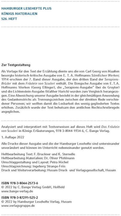 Produktbild Das Fräulein von Scuderi von E. T. A. Hoffmann (Deutsch, E.T.A. Hoffmann, 2022)
