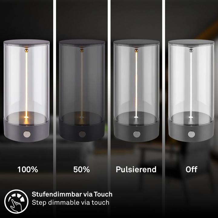 Actual product image Briloner WIGGLE Akku Tischleuchte mit Lichtfaden - Anthrazit