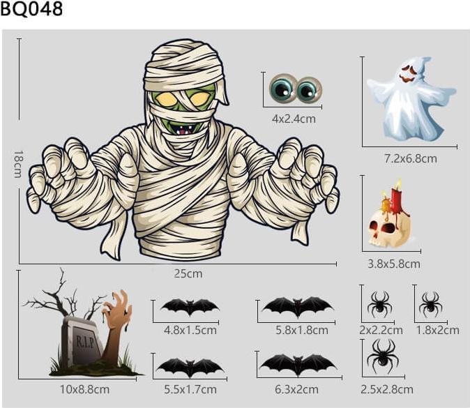 Actual product image Cover-Discount Halloween window sticker tattoo