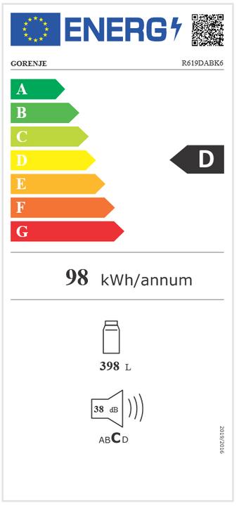 Label énergétique Gorenje GEC5A21WG (398 l)