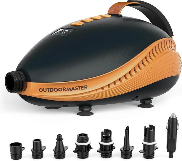 Outdoor Master The Dolphin 20PSI High Pressure SUP Pump Electric, 12V DC Car Connector Air Pump