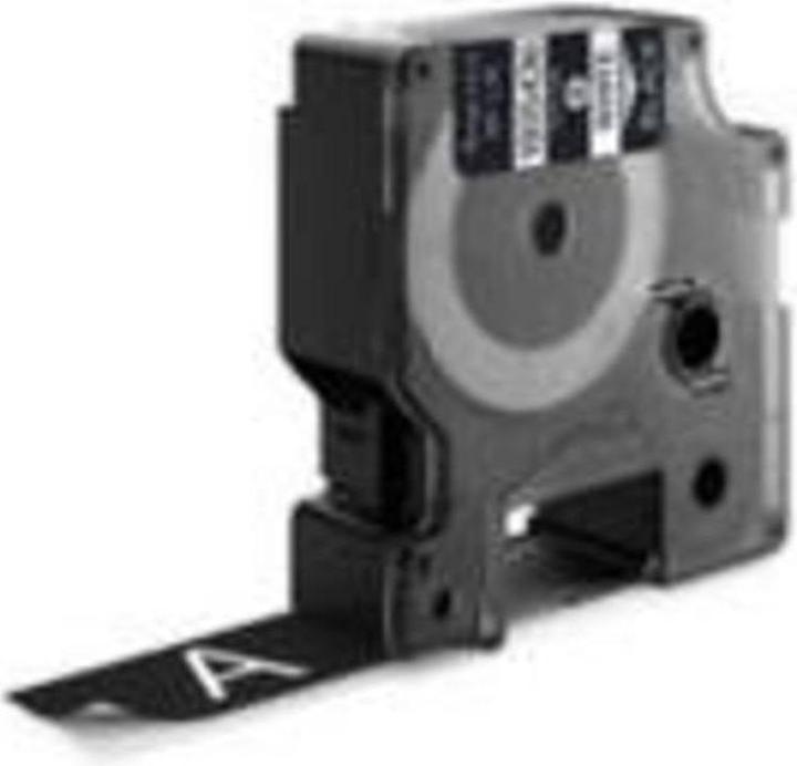 Actual product image Dymo Rhino 19mm white on black vinyl (1.90 cm, Black)