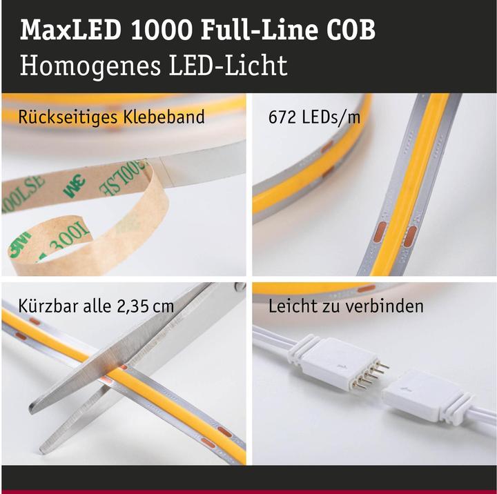 Produktbild Paulmann MaxLED 1000 Full-Line COB Stripe Set (Weiss, 150 cm, Indoor)