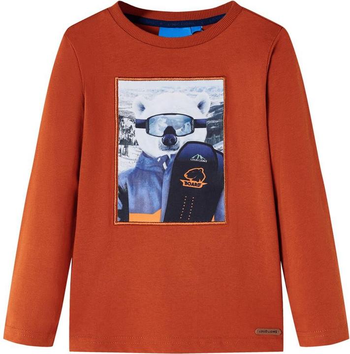 VidaXL Kinder-Langarmshirt Rostbraun 128,Material: 100 (128)