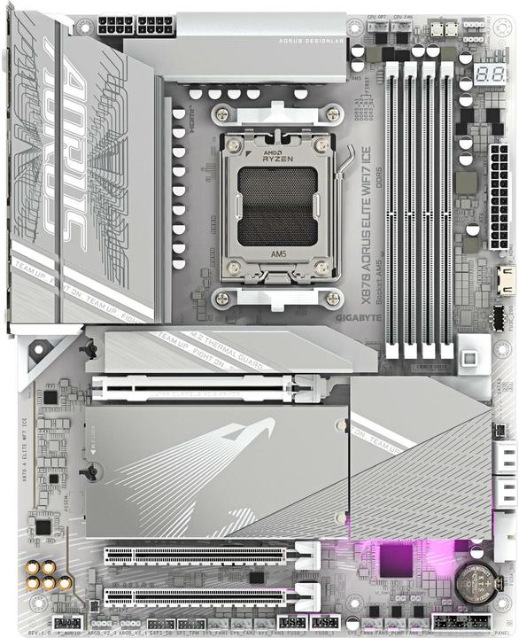 Image du produit Gigabyte X870 AORUS ELITE WIFI7 GLACE (AM5, AMD X870, ATX)