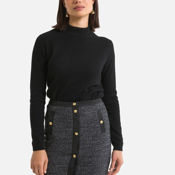 Actual product image Anne Weyburn Stand-up collar jumper (50)