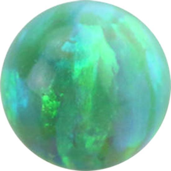 Star Piercing Kugel Opal grün (ohne Messing, Chirurgenstahl 316L)