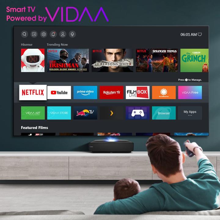 Actual product image Hisense 100L5F-D12 including screen (4K, 2700 lm)