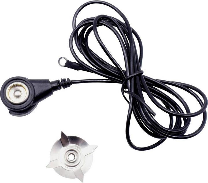 Produktbild Quadrios ESD-Erdungskabel 1.80 m Klemme, Druckknopf 10 mm, Ringkabelschuhanschluss