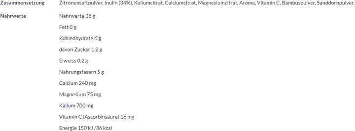 Nutritional values and ingredients Morga Bases Drink organic (1 Piece, Liquid, 375 g)