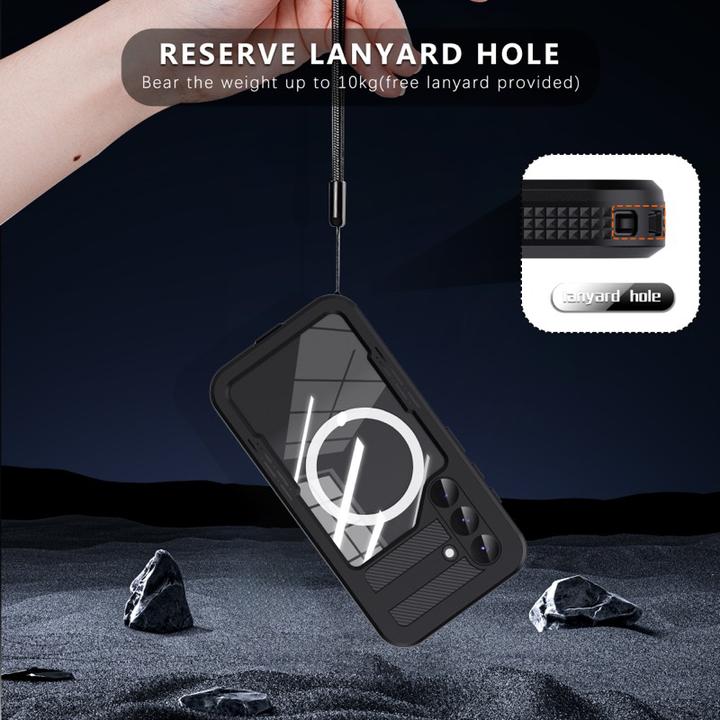 Actual product image Redpepper Samsung Galaxy S25 - IP68 Mars Series Wasserdichtes Outdoor Case mit MagSafe, schwarz (Samsung Galaxy S25)