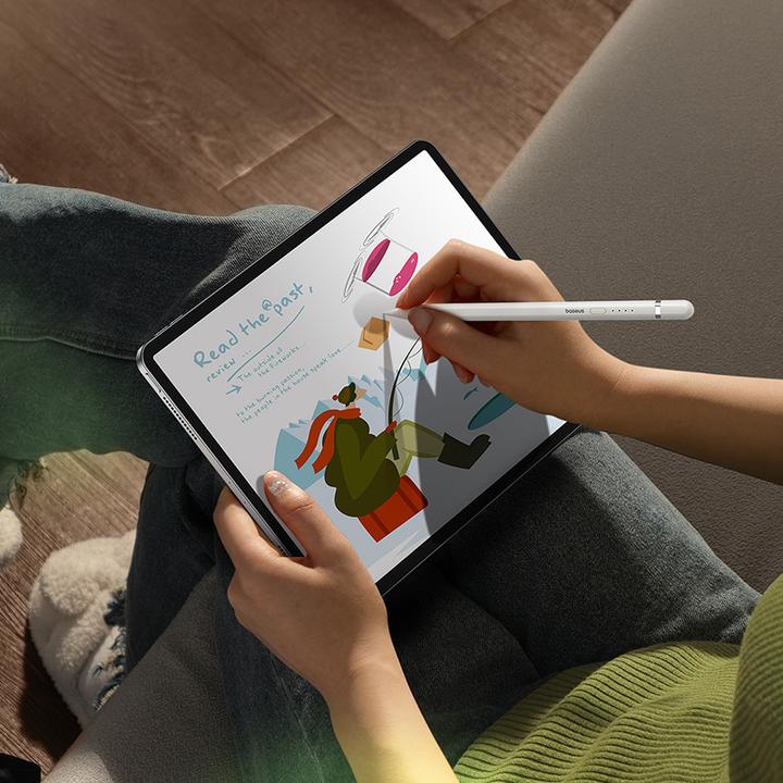 Actual product image Baseus Active stylus Smooth Writing Series with wireless charging, lightning (White)
