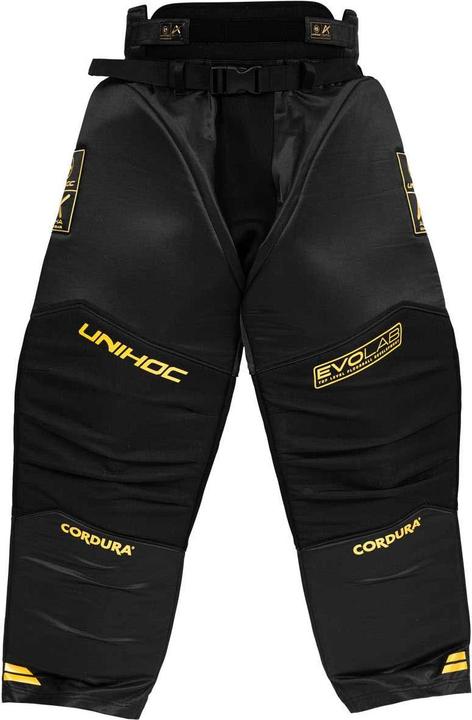 Actual product image Unihoc Goaliehose ALPHA EVOLAB schwarz/gold-L (L)