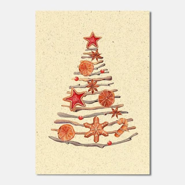 Actual product image Christmas Card Spice Tree - Grass Paper Card (1 pcs.)
