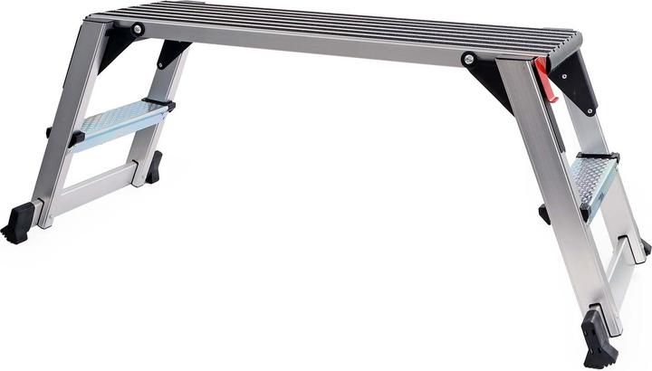 Produktbild Wiltec Alu Arbeitsplattform klappbar mobile Arbeitsbühne Tritthocker Gerüstturm (Arbeitsplattform, 126.50 cm)