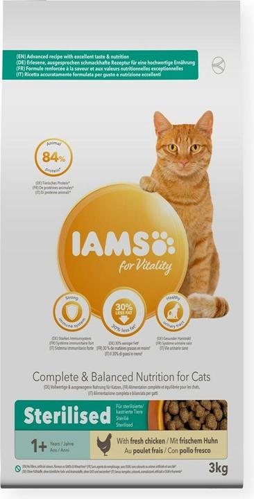 Produktbild Iams for Vitality Sterilised mit Huhn (Senior, Adult, 1 Stk., 3000 g)