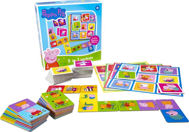 Actual product image Selecta Spielzeug Peppa Pig 3n1 Memo Lotto Domino (German, French, Norwegian, Polish, Finnish, Swedish, English)