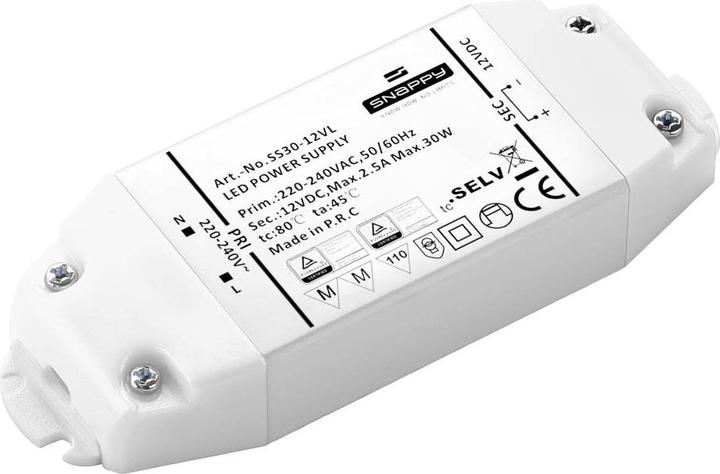 Image du produit Dehner Elektronik Transformateur LED, conducteur LED Tension constante 30 W 2.50 A 12 V/DC