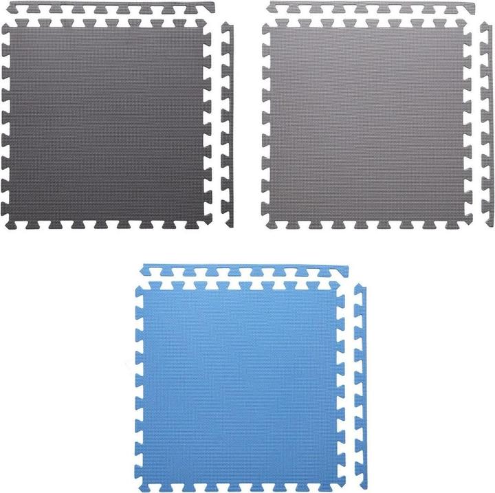 Produktbild One Faltmatte für Training HMS MP10, hellgrau-blau-dunkelgrau, 60x60x1,0 cm, 9-teilig (1 cm)