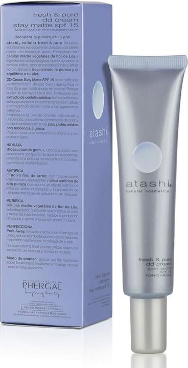 Actual product image Atashi DD Cream Stay Matte Mattifying Moisturizing Cream Color Medium Tone 40ml (40 ml, Day cream)