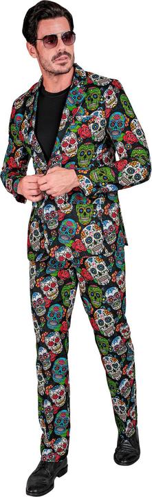 Actual product image Widmann Dia De Los Muertos suit jacket, trousers (S, M, L, XL, XXL)