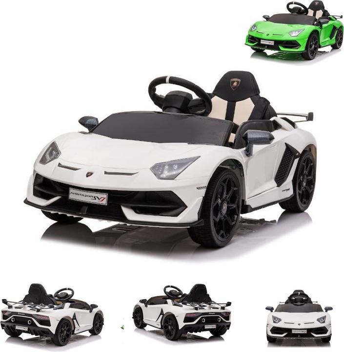 Actual product image Es-toys Children's vehicle white - Electric car "Lamborghini Aventador SVJ" - Licensed - 12V7AH, 2 motors- 2 (12 V)