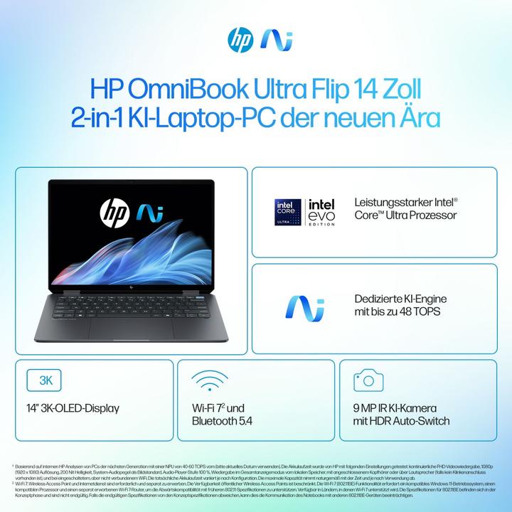 Produktbild HP OmniBook Ultra Flip 14-fh0670ng (14", Intel Core Ultra 7 258V, 32 GB, 1000 GB, DE)