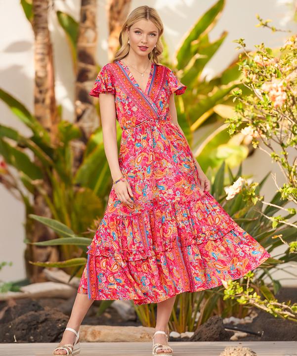 Actual product image Joe Browns Paisley Print V-Neck Maxi Dress (12XL)