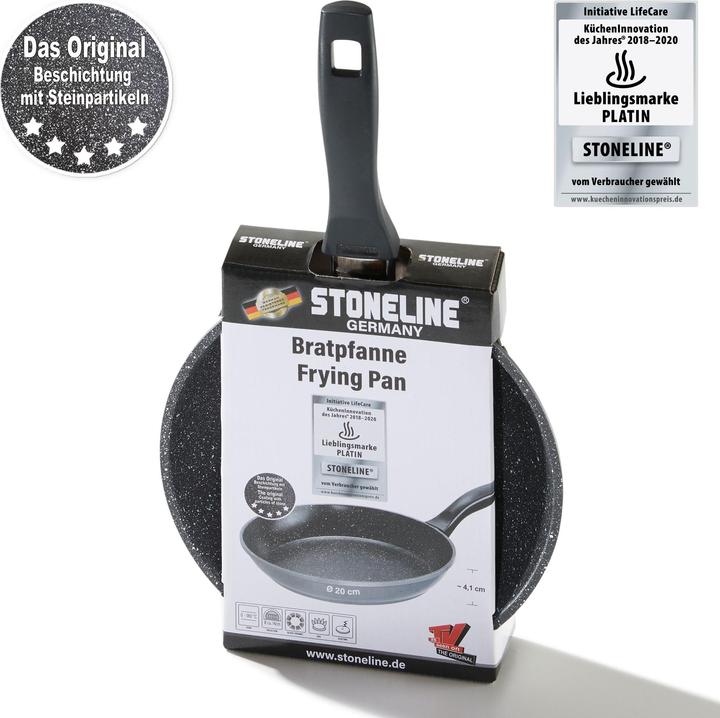 Produktbild Stoneline Pan 6840 Frying, Diameter 20 cm, Suitable for induction hob, Fixed handle, Anthracite (20 cm, Bratpfanne, Aluminium)