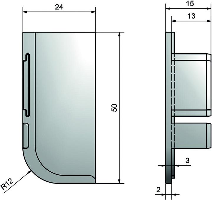 Actual product image Schüco L-shaped end cap