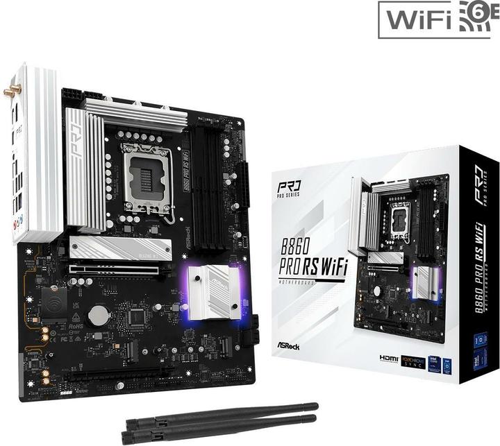 Produktbild AsRock B860 Pro RS WiFi DDR5 Intel S retail (LGA 1851, Intel B860, ATX)