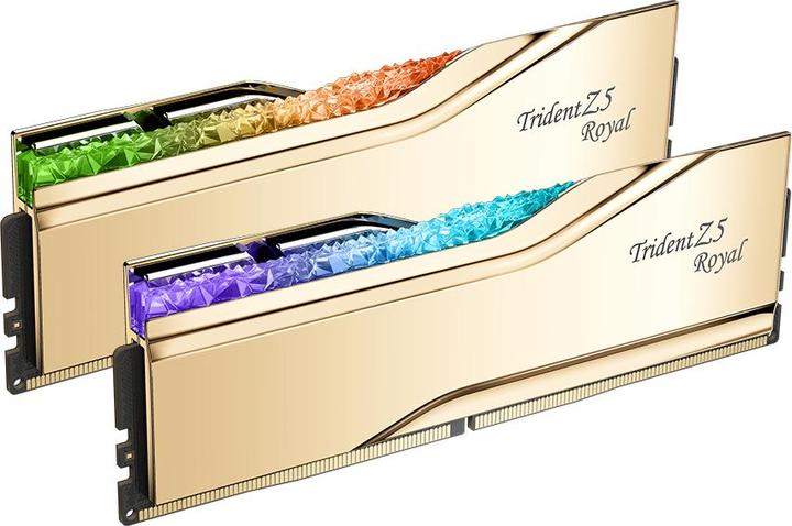Image du produit G.Skill DIMM 32 Go DDR5-6400 (2x 16 Go) Dual-Kit (or, F5-6400J3039G16GX2-TR5G, Trident Z5 Royal, INTEL XM (2 x 16GB, 6400 MHz, RAM DDR5, DIMM)