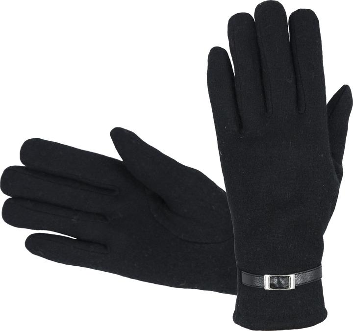 Immagine prodotto Hofler Qualitativ hochwertige Damen Wollhandschuhe mit einem weichen Innenfutter, schwarz (S, M, L)