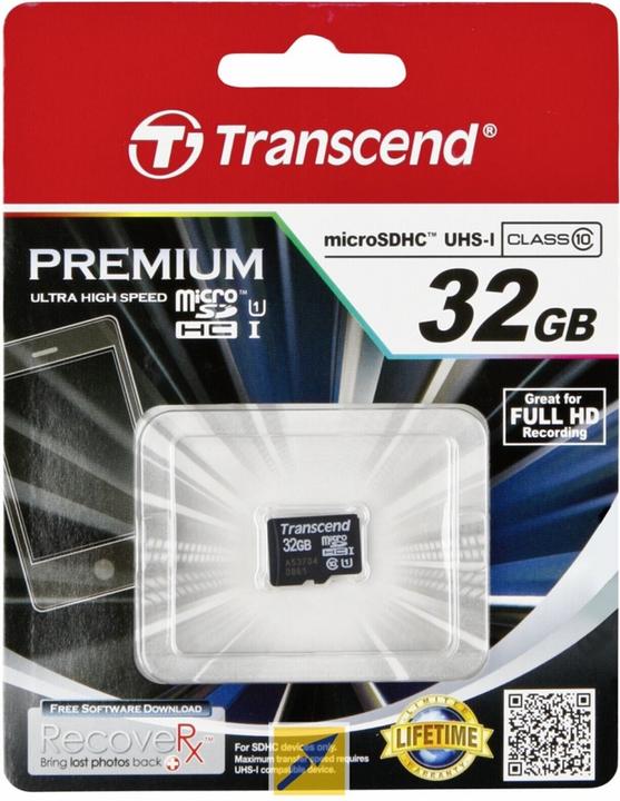 Produktbild Transcend microSDHC Card (32 GB, microSDHC, U1)