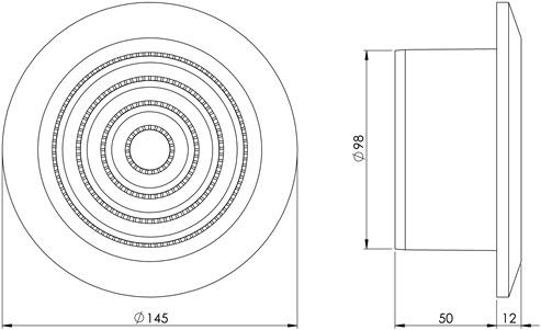 Actual product image Euro3plast VENTILATION GRILL NGA100A D100MM CEILING