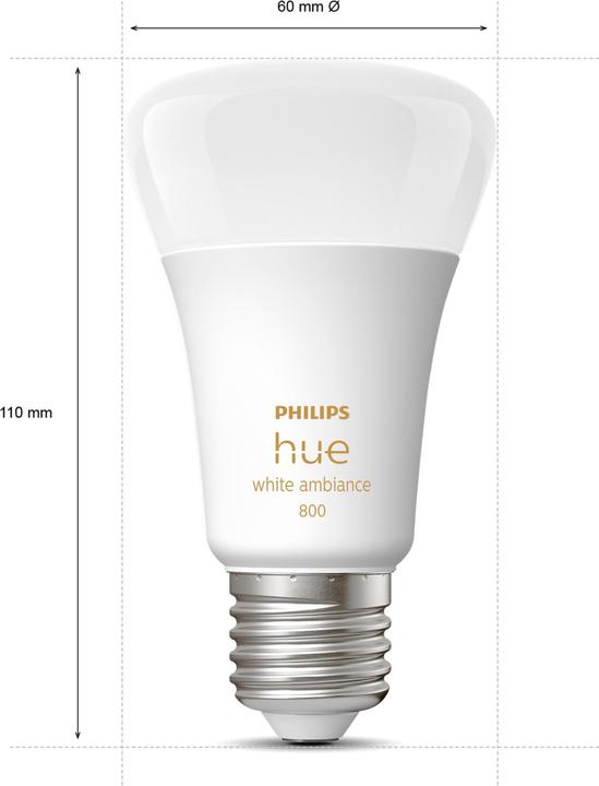 Actual product image Philips Hue White Ambiance (E27, 8 W, 1100 lm, 1 x, F)